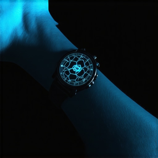 Futuristic wearable devices with biometric sensors and AI features for health monitoring.