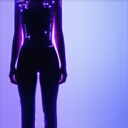 Futuristic clothing with embedded sensors and wearable tech seamlessly integrated into everyday fashion