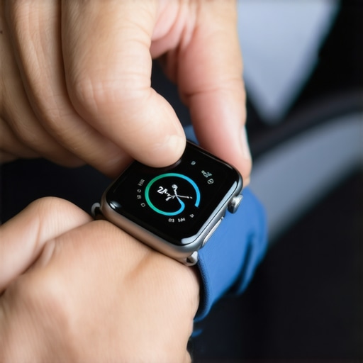 Person cleaning smartwatch sensors with cloth for optimal performance