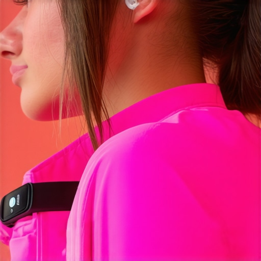 Person wearing fitness tracker and wireless earbuds during workout.