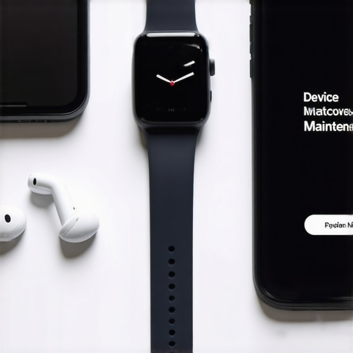 A workspace with tools and devices for maintaining wearable technology.