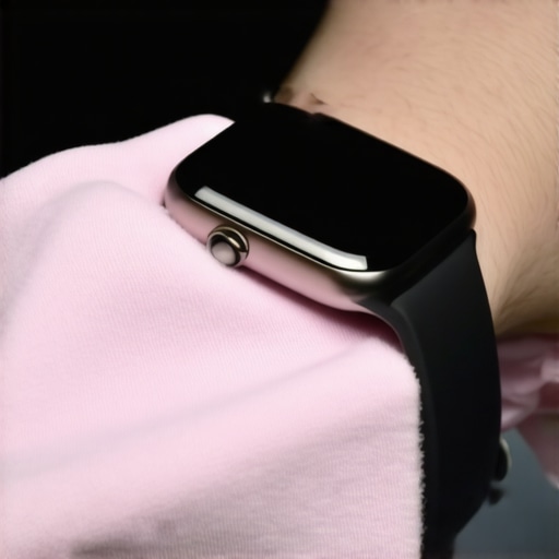 Person cleaning smartwatch with microfiber cloth to ensure optimal performance