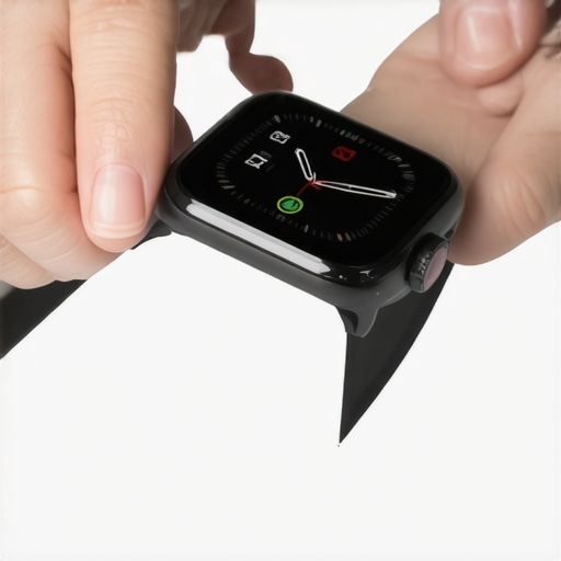 Person cleaning smartwatch with alcohol wipe to ensure accurate data and device longevity.