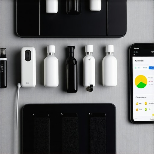 Organized workspace with wearable tech maintenance tools