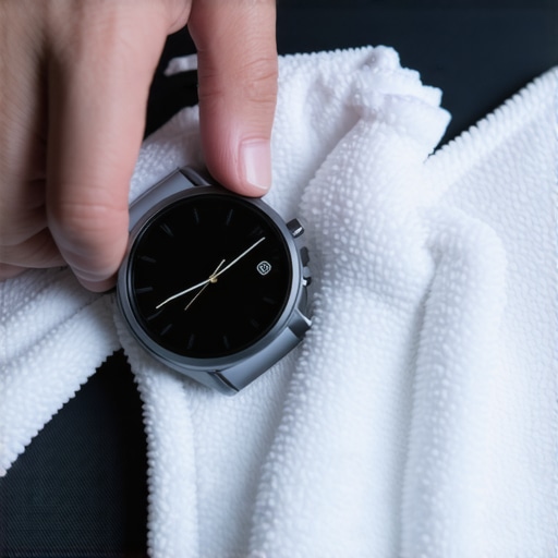 Person cleaning a smartwatch with a cloth to illustrate device upkeep