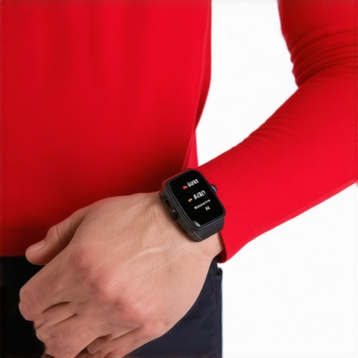 Person wearing a smartwatch monitoring glucose levels in everyday setting.