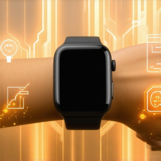 Close-up image of a smartwatch on a wrist demonstrating heat-based charging technology.