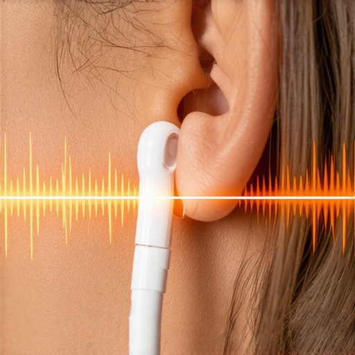 Close-up of wireless earbuds ensuring a secure fit for noise reduction